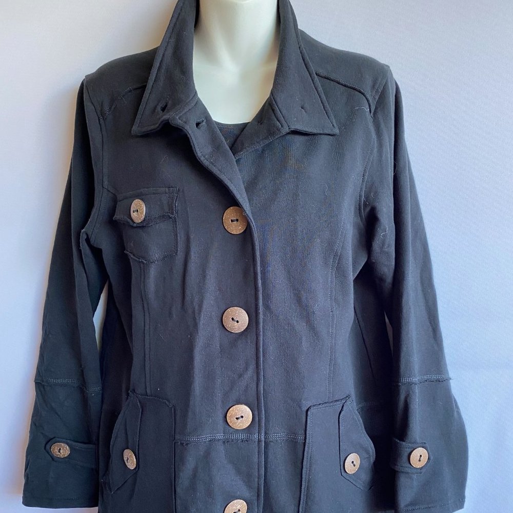 Neon Buddha black warm up jacket sz L